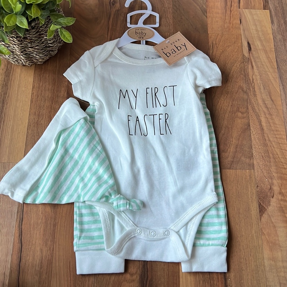 NWT Rae Dunn Baby “MY FIRST EASTER” 3-6 months